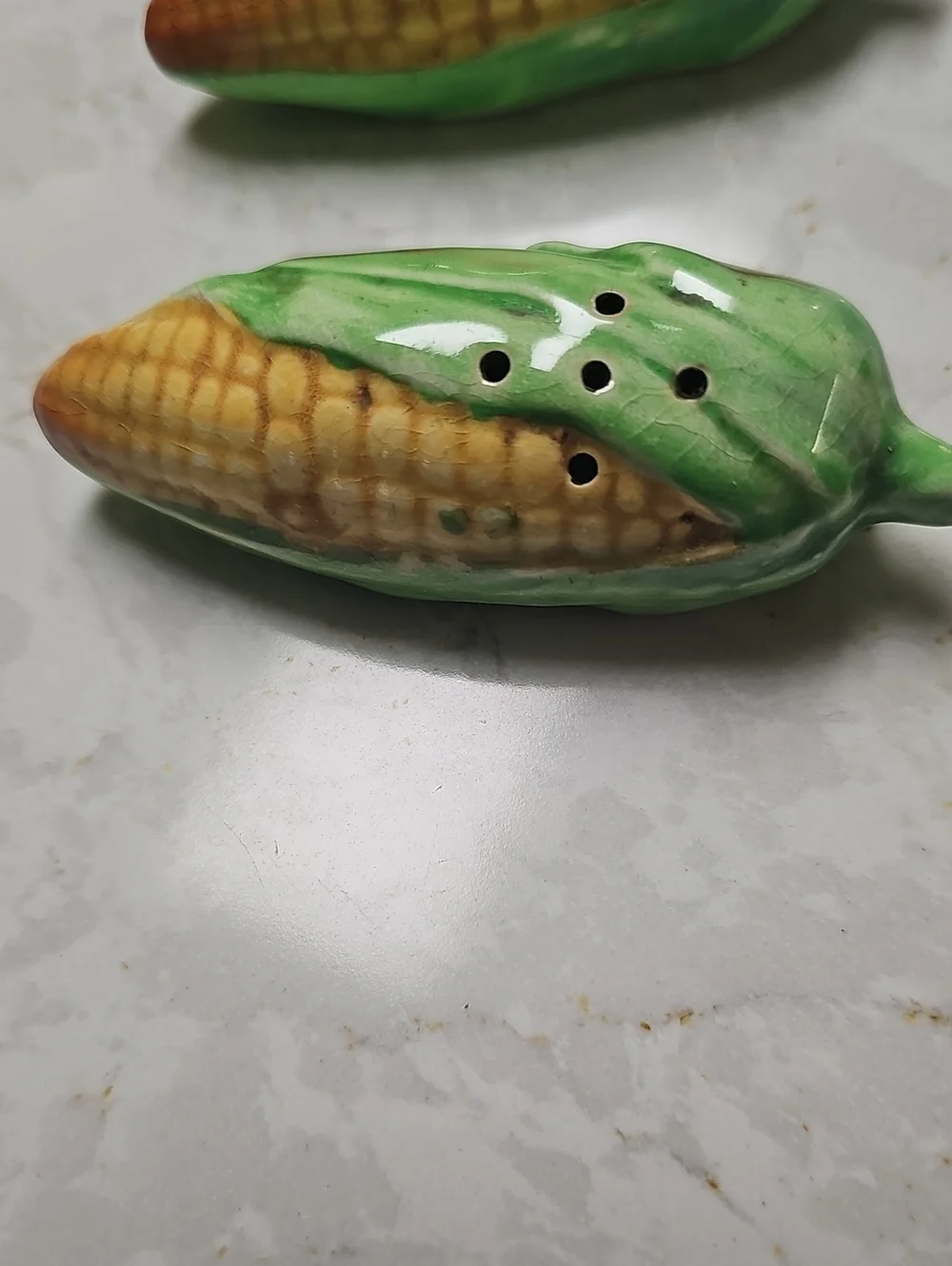 Green Corn-Shaped Ceramic Salt And Pepper (Japan)
